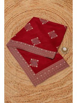 Soch - Women Maroon Embroidered Silk Blend Dupatta
