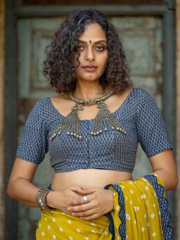 Suta - Women Blue Printed Cotton Stitched Blouse