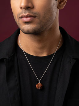 TOUCH925 - 925 Silver 8 Mukhi Rudraksha Pendant