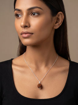 TOUCH925 - 925 Silver 5 Mukhi Rudraksha Pendant