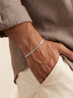 TOUCH925 - 925 Silver Wheat Chain Bracelet for Men and Women