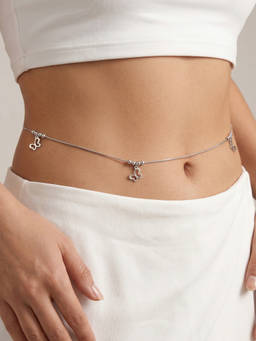 TOUCH925 - 925 Silver Butterfly Charm Snake Waist Chain