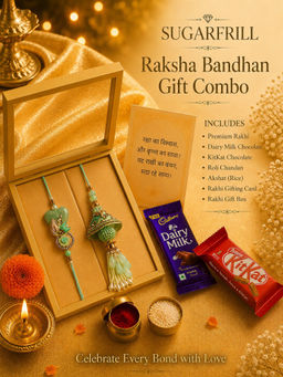 SUGARFRILL - Mint Green Peacock Jhumka Bhaiya Bhabhi Rakhi Gift Set
