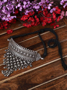 VENI - Silver Plated Oxidised Necklace