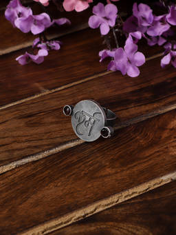 VENI - Silver-Plated Karma Charm Adjustable Ring
