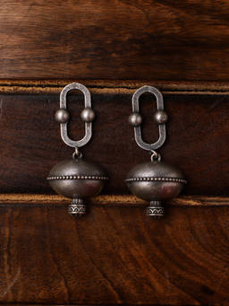 VENI - Silver-Plated Oxidised Jhumkas
