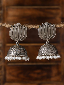 VENI - Silver-Plated Dome-Shaped Jhumkas