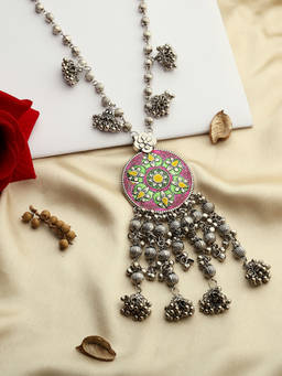 VENI - 92.5 Silver Oxidised Necklace