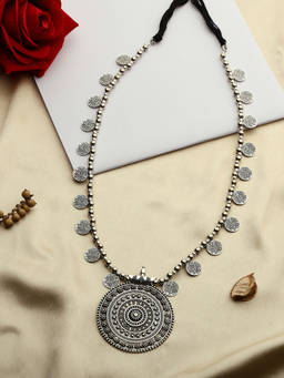 VENI - 92.5 Silver Oxidised Necklace