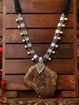 VENI - 92.5 Silver Oxidised Necklace