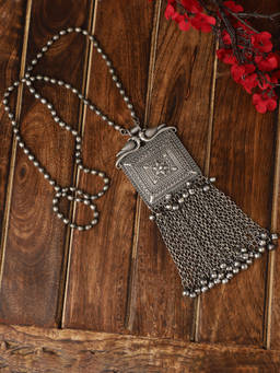 VENI - 92.5 Silver Oxidised Necklace