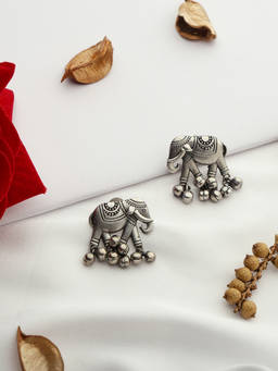 VENI - Silver-Plated 92.5 Silver Oxidised Studs Earrings