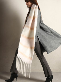 VERO MODA - Women White Striped Scarf