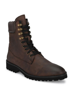Delize - Solid Brown Lace-up Boots