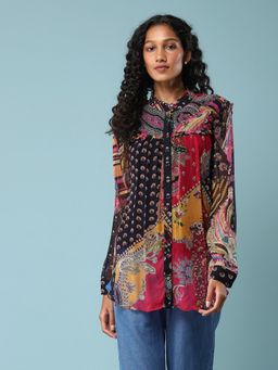 Aarke Ritu Kumar - Black Printed Shirt with Inner (Set of 2)