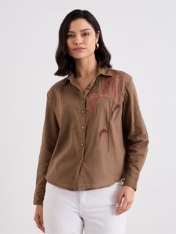 Styli - Women Brown Oversized Shirt