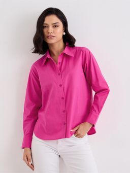 Styli - Women Pink Solid Spread Collar Regular Fit Shirt