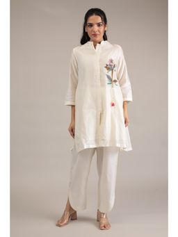 Zari Jaipur - Women White Embellished Co-Ord Set