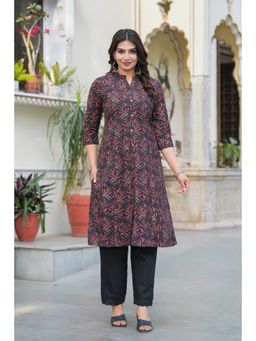 PISTAA - Women Multi-Color Pure Cotton Floral Kurta and Pant
