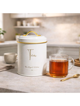 Voncasa - White Iron Tea Storage Jar
