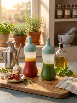 YELONA - Green Flexible Squeeze Sauce Bottles (Pack Of 2)