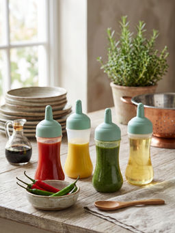 YELONA - Green Flexible Squeeze Sauce Bottles (Pack Of 4)