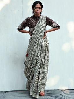 Chidiyaa - Fmtm Kaleidoscope Hand Blockprinted Cotton Saree