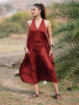 Chidiyaa - Gypsy Heart Amelie Modal Silk Red Dress