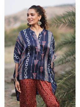 Chidiyaa - Gypsy Heart Eulalie Modal Silk Blue Kaftan
