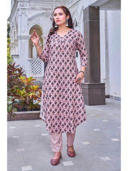 Gahan - Printed Kurta and Pant - Mauve