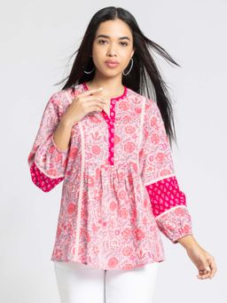 SHAYE - Pink Ethnic Motif Print Kurti