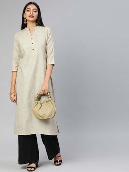 Vinya - Star Silk Beige Kurta