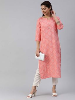 Vinya - Peach Straight Kurta