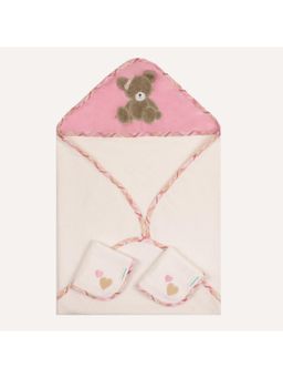 Abracadabra - Pink Hooded Towel with 2 Face Washers - Tender Heart