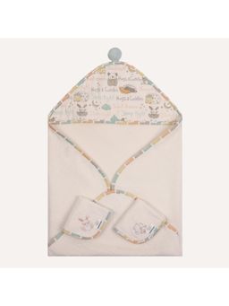 Abracadabra - Off White Hooded Towel with 2 Face Washers - Sleepy Friends