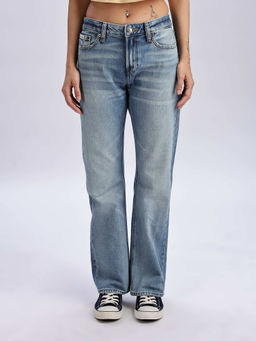 Calvin Klein - Blue Straight Mid-Rise Jeans