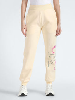 Calvin Klein - Cream Regular-Fit Logo Mid Rise Joggers