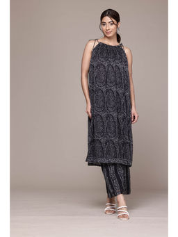 Aarke Ritu Kumar - Women Black Printed Kurta with Palazzo (Set of 2)