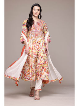 Aarke Ritu Kumar - Women Multi-Color Embroidered Kurta with Pant and Dupatta (Set of 3)