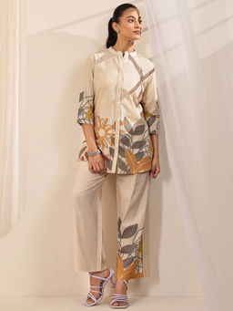 Libas - Women Beige Floral Co-Ord (Set of 2)