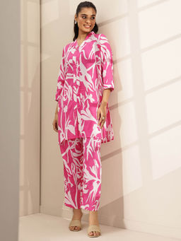 Libas - Women Pink Printed Co-Ord (Set of 2)