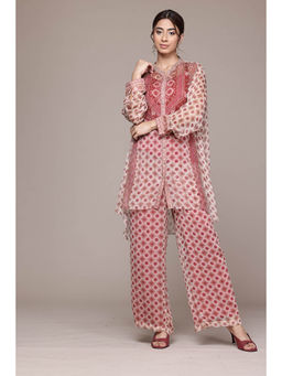 Aarke Ritu Kumar - Women Off White Printed Shirt with Palazzo and Dupatta (Set of 3)