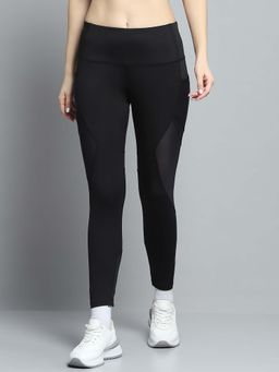 Rock.it - Women Black Mid Rise Regular Fit Elastic Leggings