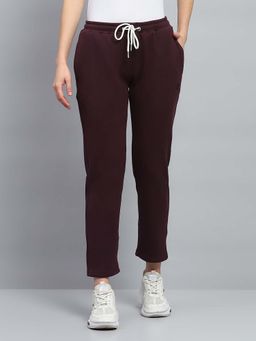 Rock.it - Women Maroon Solid Trackpant