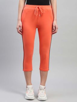 Monte Carlo - Women Orange Regular Fit Mid Rise Capri