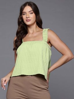 Freehand - Women Loose Fit Textured Square Neck Top