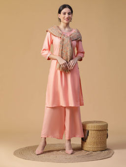 Shingora - Beige Siya Creamy Woven Design Opulence Wool Stole