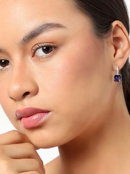 Sohi - Purple Stone American Diamond Earrings