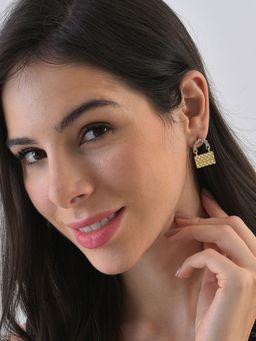 Sohi - Gold Designer Stone Stud Earrings