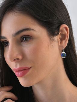 Sohi - Blue Designer Stone Drop Earrings